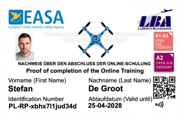 voorbeeld dronebewijs lba duitsland