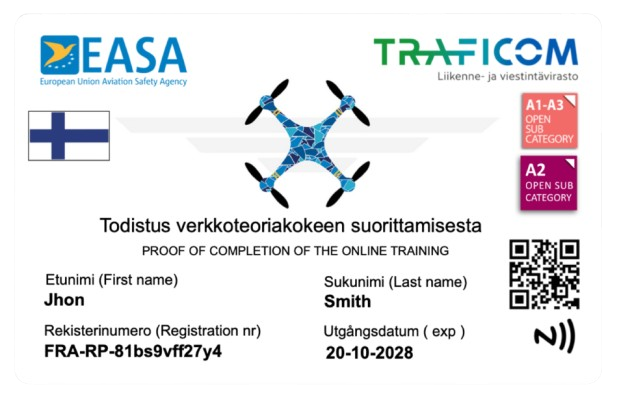 voorbeeld drone pas finland