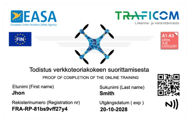 drone pas voorbeeld finland