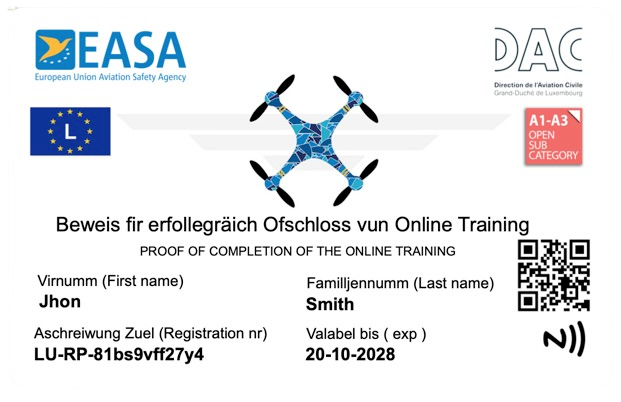 voorbeeld drone pas luxemburg 